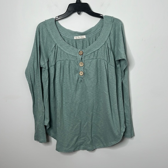 Free People Must Have Light Green Button Henley - Picture 2 of 6